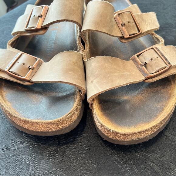 Birkenstock tan sandals women 11 men 9 - Picture 4 of 9